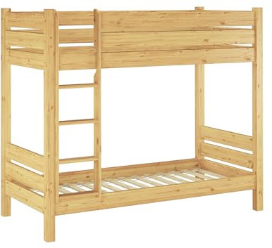 Erst-Holz®Etagenbett extra stabil Kiefer 80x200 Nische 100 teilbar mit 2 Rollroste 60.16-08 T100