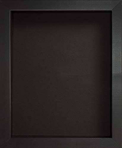 Radcliffe Cadre photo en bois, boîte vitrine 3D profonde, Pin, Black Backing Board, A2