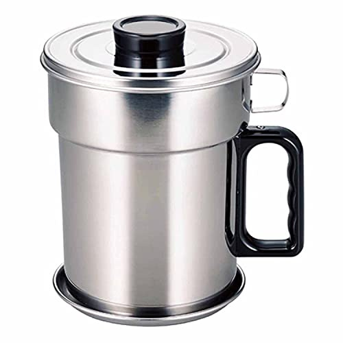 Shimomura 29041 29041 Oil Pot with Saucer, 3.3 gal (1.1 L) Saucer, Made in Japan, Activated Carbon Cartridge Type, Rust Resistant, Regenerates Oil, Easy to Pour, Stain Resistant, Oil Treatment,