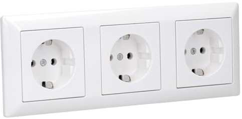 JUNG Serie A/AS 3x Steckdosen Set Alpinweiß | mit 3x A1520WW SCHUKO Steckdosen, AS583WW Rahmen 3-fach