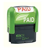Colop Green Line Word Stamp PAID Imprint 38x14mm Red Ref 1092704040 (1092704040)