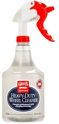 Griot's Garage Heavy-Duty Wheel Cleaner for All Wheel Finishes, Breaks Down and Removes Stubborn Brake Dust and Grime, PH Balanced, Non-Acidic, 11026, 35oz