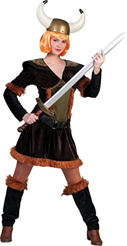 Wikingerin Rakel Kostüm für Damen Gr. 40 42 - Tolles Nordfrau Kostüm für Karneval oder Mottoparty