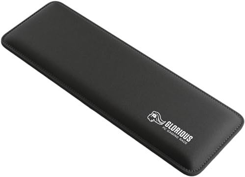 GLORIOUS Weiche Tastatur Handballenauflage (Kompakt) 300x100x17mm Schwarz | Stepprand gegen Ausfransen, Mittlere Festigkeit, Rutschfeste Gummibasis für starken Halt & ergonomischen Gaming-Komfort