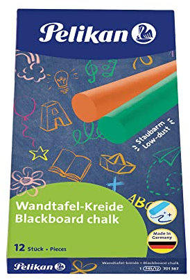 Pelikan 701367 Wandtafelkreide 745/12, 12 x 12 x 90 mm, farbig sortiert