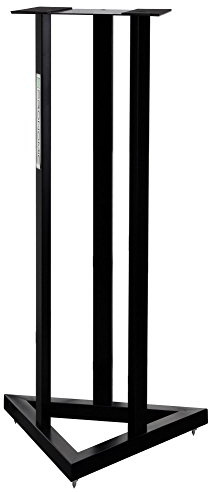 Pronomic SCS-20 Stativ für Studio Monitor Ständer (Höhe: 90 cm, Dreiecksbasis, Gummifüße, Dornenfüße/Spikes, Sicherheitssplint, Stahl, Trägerplatte mit Gummistreifen) Schwarz pulverbeschichtet