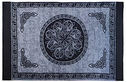 Ciffre Sarong Pareo Wickelrock Strandtuch Tuch Schal Handtuch Keltisch Grau Kreis + Schnalle