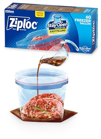 Ziploc Double Zipper Gallon Freezer Bags 60 ct