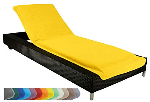 Brandsseller Copertura per Lettino 75x200 cm – Fodera in Spugna protettiva, Asciugamano in Cotone 100%, lavabile, antiscivolo, certificato Oeko-Tex – Colore Oro