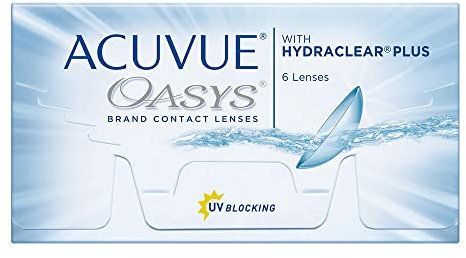 ACUVUE OASYS 2-Wochen-Kontaktlinsen für Tag und Nacht mit -3,25 dpt und BC 8.4 – UV Schutz, Austrocknungsschutz & extrem komfortables Tragegefühl – 6 Linsen