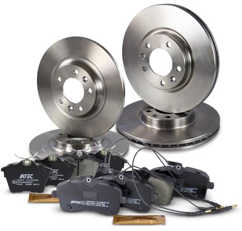 BESTPRICE Juego de frenos incl. discos de freno delanteros Ø 283 mm + traseros Ø 268 mm + pastillas de freno delanteras y traseras, compatible con PEUGEOT 407 (6D_), 407 Coupé (6C_), 407 SW (6E_)