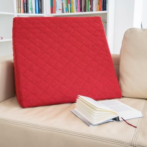 sabeatex® Ryggkudde, kilkudde för soffa och soffa, läskudde för bekväm passform. 5 enfärgade för trendig heminredning. Louge eller pallkudde storlek 60 cm x 50 cm x 30 cm (röd)