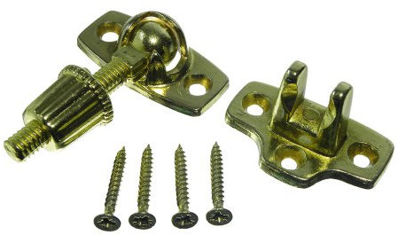 Viel 10 verschraubte Zusatzschloss EB Endstopperhalterverschluß Fensterhalter vermessingt mit Schrauben