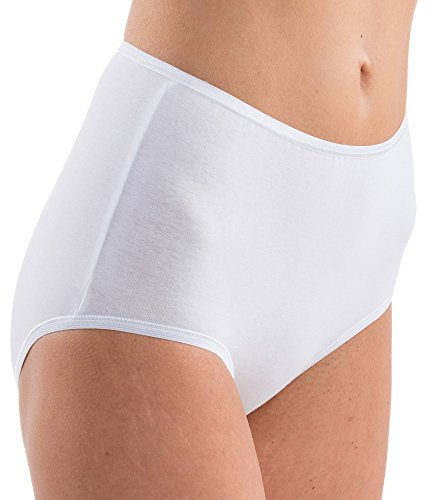 HERMKO 1150 5er Pack Damen Maxi-Slip aus 100% Bio-Baumwolle, Farbe:weiß, Größe:40/42 (M)