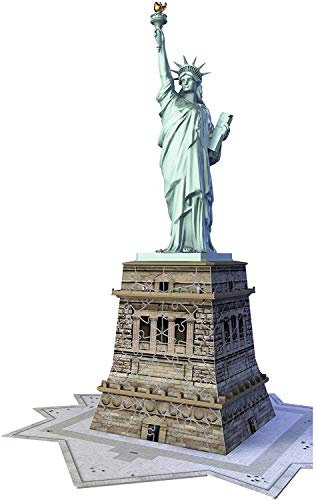 Ravensburger - Puzzle 3D Building - Statue de la Liberté - A partir de 8 Ans - 108 pièces numérotées à Assembler sans Colle - Accessoires de Finition Inclus - 12584