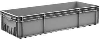 kaiserkraft FRANKEL Bac gerbable normes Europe | capacité 65 l | L x l x h 1000 x 400 x 214 mm | PP | gris