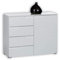Stella Trading Kommode in Hochglanz Weiß - Modernes Sideboard mit viel Stauraum für Ihren Wohnbereich - 100 x 80 x 40 cm (B/H/T)