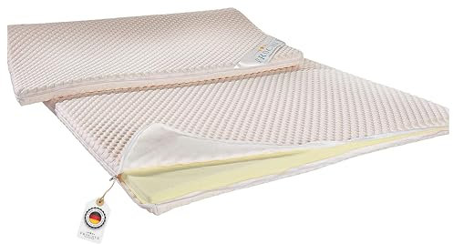 PROCAVE Kaltschaum Matratzen-Topper 70x190 cm mit Noppen-Doppeltuch-Matratzenbezug, mit Kalt Schaum-Kern, idealer Matratzentopper 100% aus Deutschland