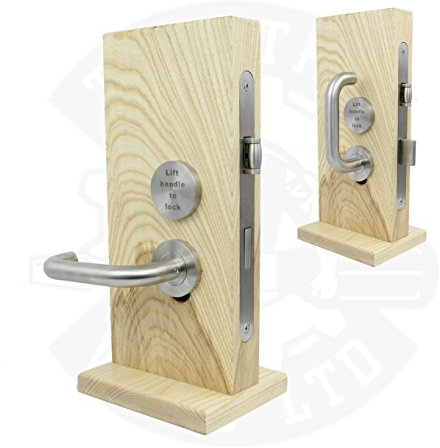Lift to Lock Disabled Toilet Mortice Door Lock Stainless Steel