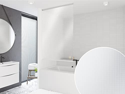 KS Handel 24 Basic DUSCHROLLO PEVA 160x240 cm 3D Optik TRANSPARENT MOSAIK! Shower Rollo Curtain!