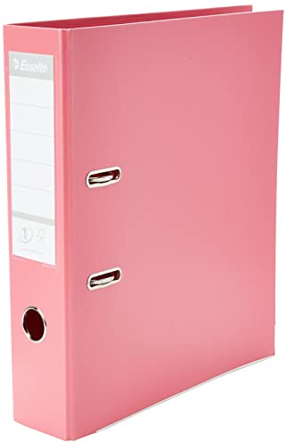Esselte Solea Power A4 75mm Spine Label Lever Arch File - Pale Red