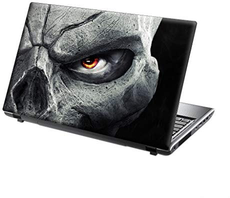 TaylorHe - Pellicola adesiva vinilica per notebook con monitor da 15-15,6'', soggetto: teschio effetto pelle laminata, made in Gran Bretagna