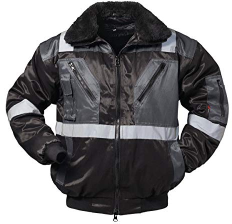 NORWAY Pilotenjacke schwarz/grau Reflexstreifen (XL)