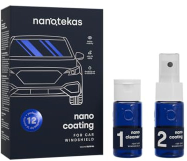 Rivestimento in vetro Nanotekas Nano Wiper | Parabrezza Vetro Guardia e Proteggere Idrofobo Finestra Spray Antipioggia