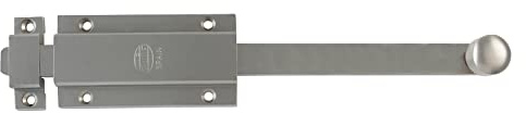 Amig - Pasador de Sobreponer para Puertas Mod.3700 - Pestillo de Seguridad Plateado para Colocar Horizontal o Vertical - De Latón Acabado en Cromado Mate - Medidas: 150 x 48 mm - Incluye Tornillos