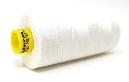 Gütermann - Filato Mara 120, filo da cucito in poliestere, 1000 m, resistente ai raggi UV (bianco, 1)