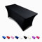 Event Linens Dehnbare Tischdecke, 182,9 cm – aus Elastan, Enge Passform für rechteckige Tische, für DJs, Messen, schwarz…