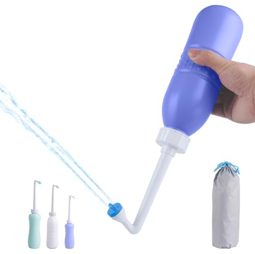 Hibbent Portable Bidet Sprayer and Travel Bidet with Hand Held Bidet Bottle for Personal Cleansing Use Extended Nozzle - Personal Hygiene Care Toilet Bidet Shower/Bathroom Bidet Spray -21.8oz(620ml)