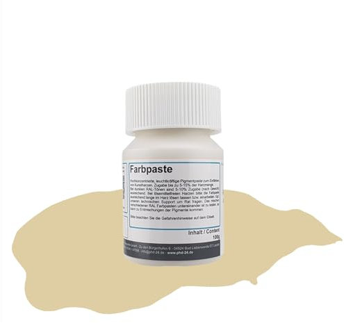 DD Composite Farbpaste 100g elfenbein RAL 1014 Pigment hochkonzentriert für Kunstharze Epoxidharz Resin Polyesterharz Gießharz farbintensiv deckend
