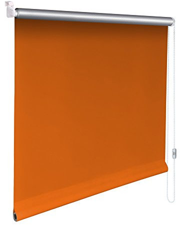 Original Easy-Shadow Mini Klemmfix Thermo Rollo Stoffmaß Breite 112 x 220 cm Höhe - ORANGE Thermo Rückseite ALU lichtundurchlässig Verdunkelung Verdunkelungsrollo Kettenzugrollo Seitenzugrollo Mini-Rollo mit Kettenzug und Aluminium Beschichtung - Minirollo Klemmrollo ohne bohren inklusive Klemmträger Easy&Fix - Maßanfertigung