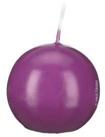 Bougie boule Prune 10 cm, 4 bougies, Bougie ronde