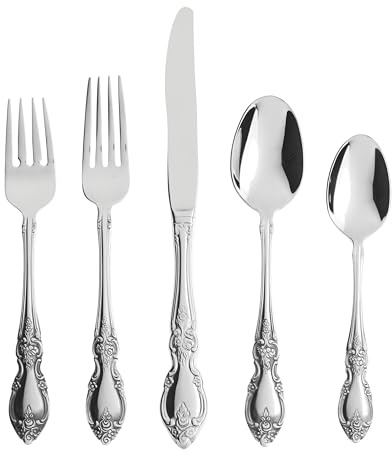 Oneida Louisiana 20 Piece Fine Flatware Set, Service for 4, 18/8 Stainless Steel