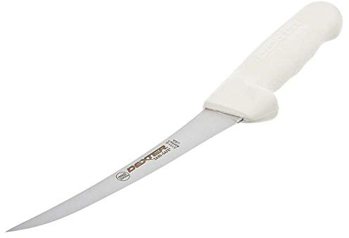 Dexter-Russell S131F-6PCP 6 Curved Boning Knife | SANI-Safe Series | Stainless Steel Blade | White Textured Grip-Tex Plastic Handle | Slip-Resistant | Made in USA