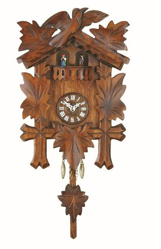Kuckulino Schwarzwalduhr mit Quarzwerk und Kuckuckruf, drehende Tänzer TU 2018 PQ