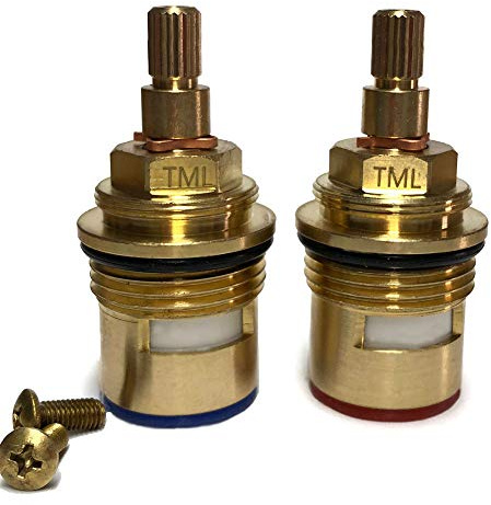 Bath 3/4 Tap Valve Cartridge 57mm Height 20 Teeth on Spline Hot and Cold Valves Quarter Turn DTC Wickes