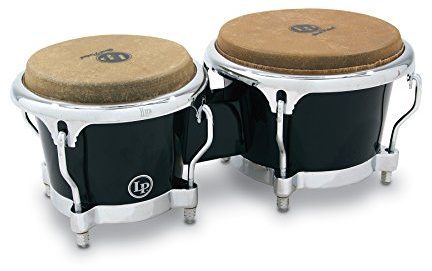 LP200XFBK Black Fiberglass Bongos, Comfort Curve II Rims