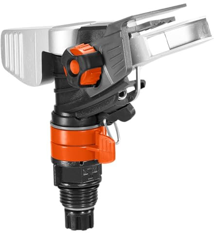 Testina irrigatore a impulso circolare a settori Gardena Premium: Irrigatore per stativo o tubazione, fino a 490 m², gittata da 5-12,5 m (8137-20)