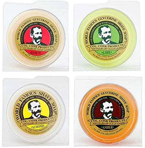 Col. Conk Shave Soap 2.25 Ounces (Variety 4 Pack)