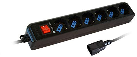 Techly 300415 Multipresa 6 Posti Italiana Bipasso con Spina VDE Nero Nero