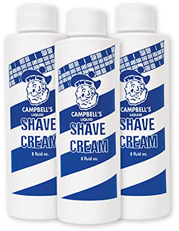 Campbell’s Liquid Shave Cream Lather, Barber Shaving Cream Lather, Professional Shaving Supplies and Products, 8 Ounces, (Pack of 3)