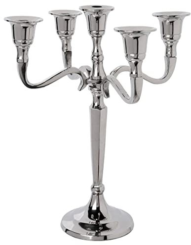 ATMOSPHERA CREATEUR D'INTERIEUR - Candeliere Marso in metallo argentato 5 teste