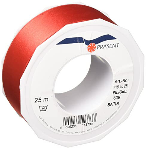 PRÄSENT Presentband, Röd, 25 m x 40 mm