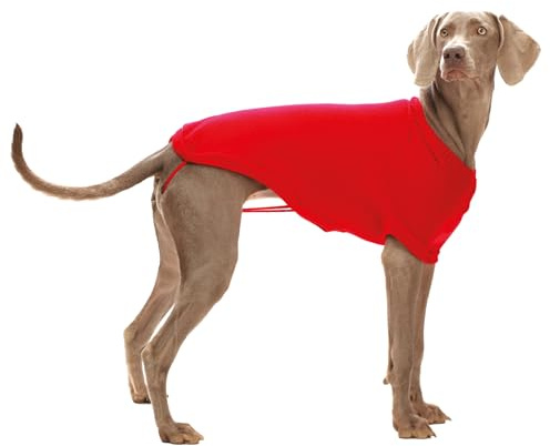 Croci Siviglia - Maglioncino dolcevita invernale per cani, giacca cappotto con foro guinzaglio pettorina e elastici zampe, colore Rosso, taglia 55 cm