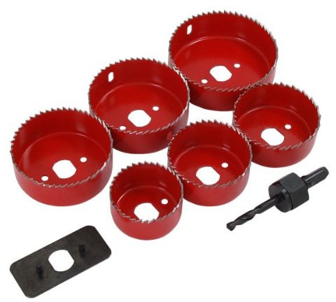 Neilsen 9pc Hole Saw Set 50–86mm for Wood and General Use with Hex Shaft Arbor, 6mm Pilot Drill and 2.5mm Hex Key – Ideal for Contractors and DIY Task