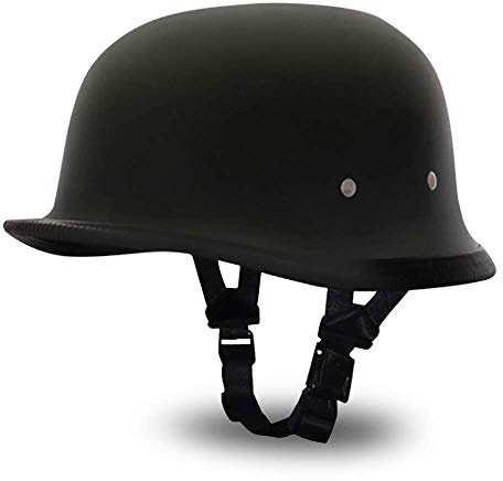Daytona Helmets German Style Novelty Motorcycle Helmet - Timeless Classic Design, Comfortable Padded Liner, Adjustable Leather Chin Strap- Perfect Biker Accessory for Men & Women