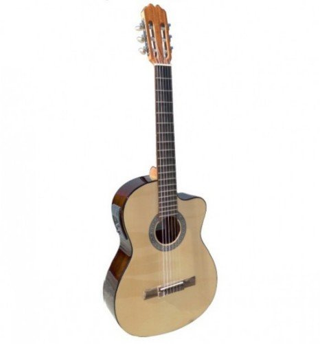TottenzoFU Admira (Sara) Iniciacion 4/4 Electrificada Cutaway Guitarra clásica española